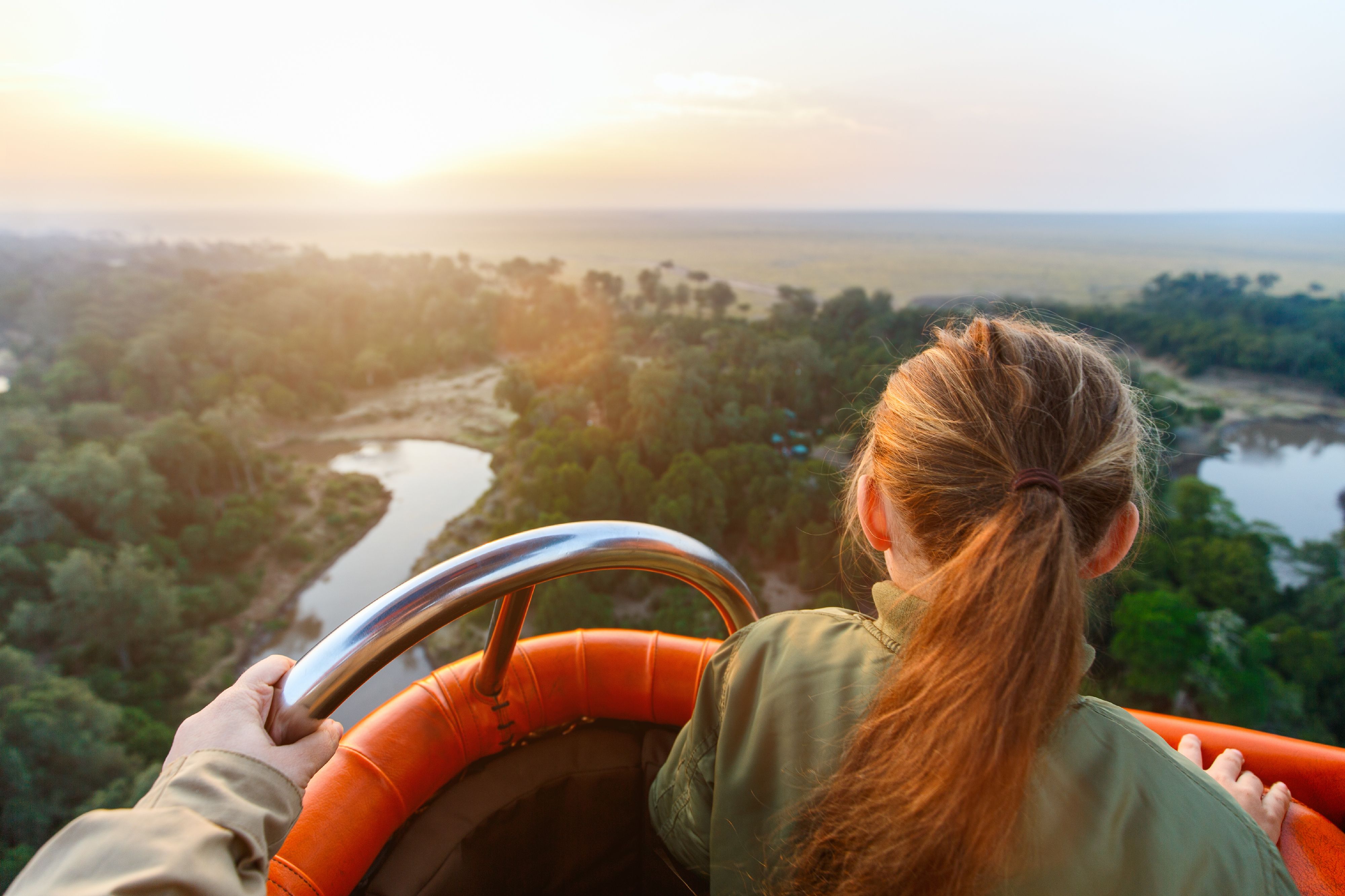 Ballonsafari over savannen i Masai Mara