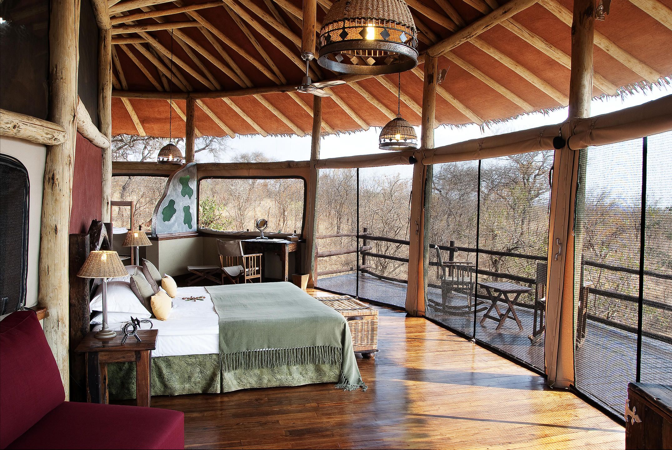 Elewana Tarangire Treetops udsigt fra soveværelset over området » Tembo Safari Elewana Tarangire Treetops udsigt fra soveværelset over området