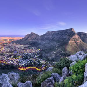 Tidlig aften udsigt over Cape Town