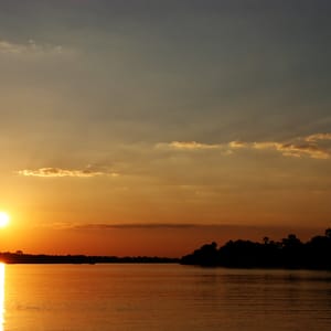 Solnedgang over Zambeziflode
