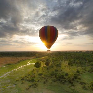 Ballonsafari i Kenya med solopgang