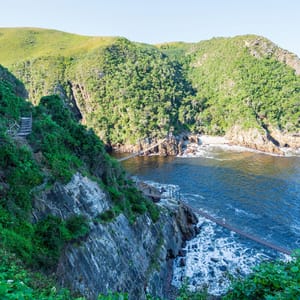 Storms River Mouth hængebroen på Garden Route Sydafrika