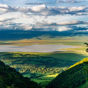 Udsigt over Ngorongoro fra kraterkanten