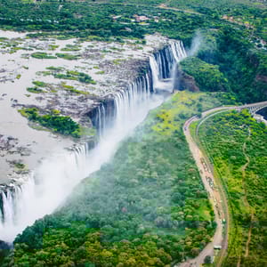 Victoria Falls set fra Helikopter