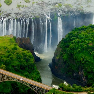 Victoria Falls Broen set fra luften
