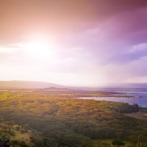 Panorama af Lake Nakuru i Kenya