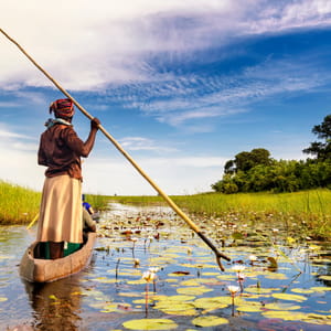 Mokoro kano i Okavango Delta Botswana