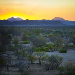 SunsetAtTwyfelfonteinAreaInNamibiaTravelAndTourism