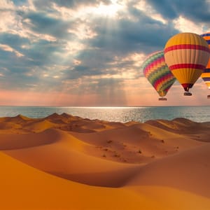 HotAirBalloonFlyingOverNamibDesertWithAtlanticOcean