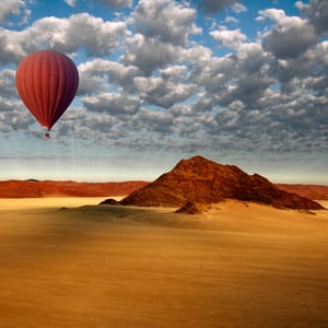 AerialViewAtDawnFromAHotAirBalloonIn